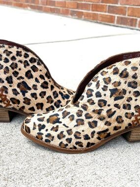 Naughty Monkey Hair On Leather Leopard Booties